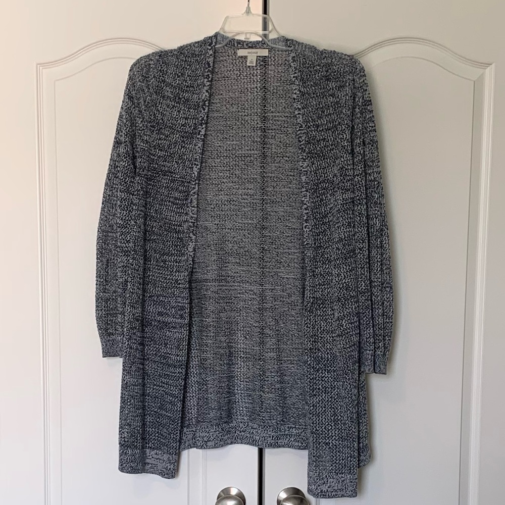 16w Sejour Cotton knit sweater, open front